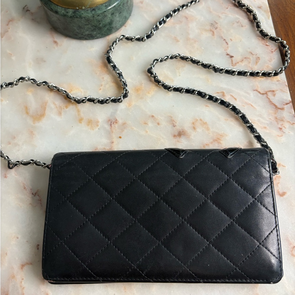 Chanel Cambon Ligne Calfskin Bifold Wallet with Chain | Crossbody - Picture 3 of 11